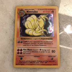 Ninetales 12/102 Holo Rare Base Set Shadowless Pokemon Card 1999 LP Nice Shape - Image 1