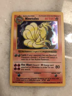 Ninetales 12/102 Holo Rare Base Set Shadowless Pokemon Card 1999 LP Nice Shape - Image 2