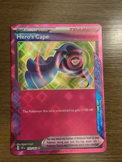 Pokemon TCG Hero's Cape 152/162 SV05: Temporal Forces ACE SPEC Holo Trainer Card - Image 1
