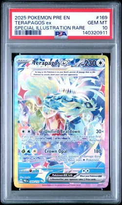 2025 POKEMON PRISMATIC EVOLUTIONS SPECIAL ILLUSTRATION RARE TERAPAGOS EX PSA 10 - Image 1
