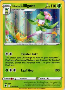 Pokemon TCG Hisuian Lilligant SWSH Astral Radiance 016/189 Holo Rare Card NM - Image 1