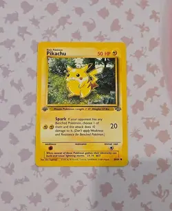 Pokemon Card #60/64 Pikachu 1st Edition Jungle English First - Pack Fresh Pull - Image 1