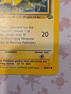 Pokemon Card #60/64 Pikachu 1st Edition Jungle English First - Pack Fresh Pull - Image 4