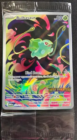 Pokemon TCG Mega Evolution 133/132 Bulbasaur Stamped SEALED Promo Card - Image 1