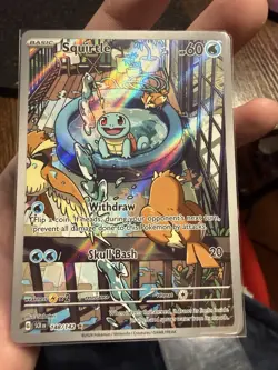 Pokemon Squirtle TCG Stellar Crown Illustration Rare Holo Card 148/142 Sv07 - Image 1
