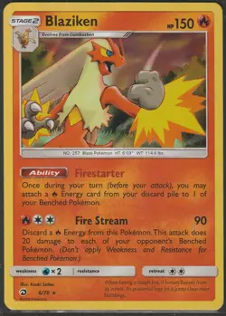 Blaziken 6/70 Pokemon Dragon Majesty Holo Rare LP - Image 1