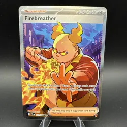 Pokemon Phantasmal Flames Firebreather Ultra Rare Full Art Trainer #119 TCG - Image 1