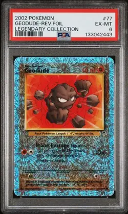 Pokemon Geodude 77/110 Legendary Collection Reverse Holo PSA 6 2002 - Image 1