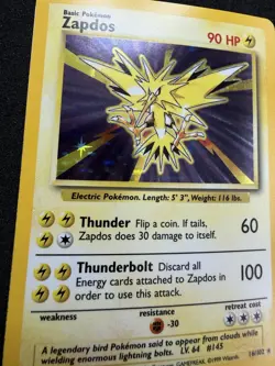 1999 Pokemon TCG Zapdos Fossil #15 Holo Rare - Vintage WOTC- LP/NM - Image 3
