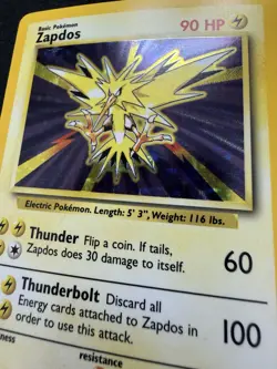 1999 Pokemon TCG Zapdos Fossil #15 Holo Rare - Vintage WOTC- LP/NM - Image 5