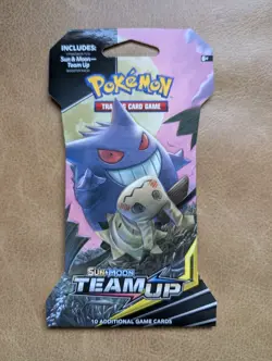 NEW Pokemon TCG TEAM UP Sleeved Booster Pack Rare Gengar Art - Image 1