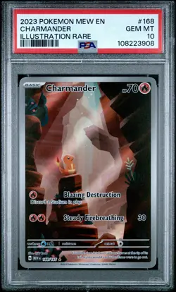 PSA 10 Charmander 168/165 SV151 Illustration Rare Pokemon English 2023 - Image 1