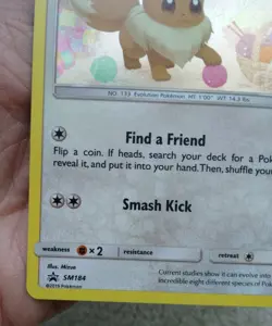 Eevee SM184 Promo - Sun & Moon - Mizue Holo - LP Lightly Played - Pokemon TCG - Image 2