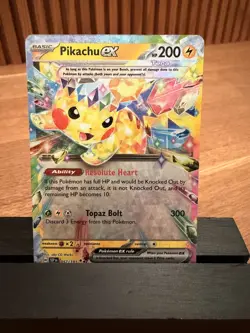 Pikachu ex Surging Sparks Ultra Rare Pokemon TCG 057/191 Scarlet & Violet SV08 - Image 1