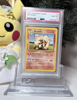 1999 POKEMON BASE SET UNLIMITED #23 ARCANINE PSA 10 - Image 1