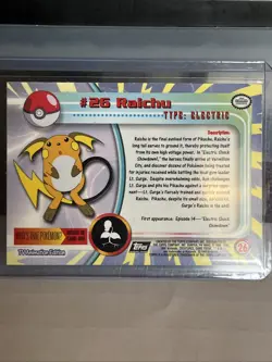 2000 Topps Chrome Pokemon TV Animation Foil #26 Raichu ¿ - Image 2