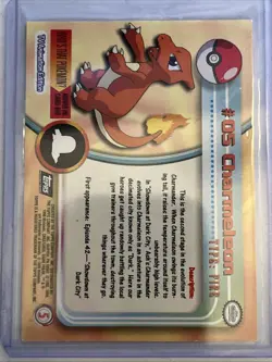 1999 Pokemon Topps #05 Charmeleon TV Animation Edition Holo Foil Series 1 - Image 2