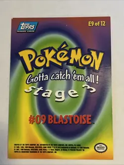 Pokemon Topps TV Animation Edition #09 Blastoise! Blue Logo! E9 of 12 - Image 2