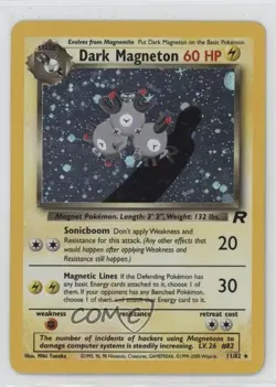 Dark Magneton Holo Pokemon Team Rocket #11 2000 - Image 1