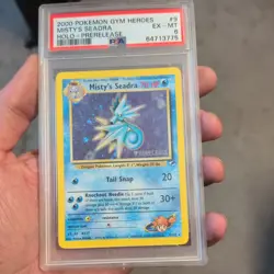 Misty's Seadra Prerelease 2000 Pokemon Gym Heroes - Holo - PSA 6 - Image 1
