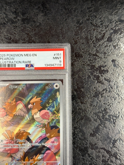 2025 POKEMON MEGA EVOLUTION EN SPEAROW ILLUSTRATION RARE #151 MINT 💎PSA 9 - Image 2