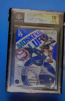 2025 ONE PIECE PROMOS LA DODGERS ATTENDANCE GIVEAWAY MONKEY D. LUFFY BGS 10 - Image 1