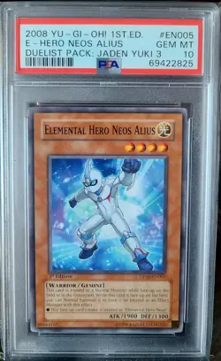 Yu-Gi-Oh Elemental Hero Neos Alius 1st Edition DP06-EN005 PSA 10 GEM MINT POP 1 - Image 1