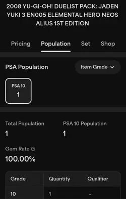 Yu-Gi-Oh Elemental Hero Neos Alius 1st Edition DP06-EN005 PSA 10 GEM MINT POP 1 - Image 3