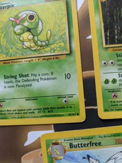 Caterpie + Metapod + Butterfree Pokemon Card Lot - Base Set / BS2 / Jungle - LP - Image 3