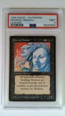 MTG Card Infernal Medusa Legends PSA 9 - Image 1
