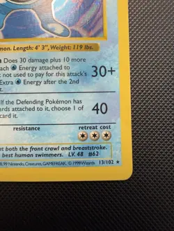 Poliwrath 13/102 Shadowless Holo Base Set Pokemon Card MP - Image 3