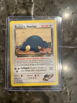 Pokemon TCG Rockets Snorlax 33/132 Gym Heroes Unlimited Card - Image 1