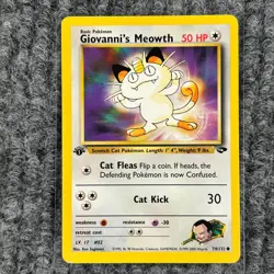 Vintage Pokemon Gym Challenge Giovanni's Meowth 1st Edition 74/132 Non-Holo NM - Image 1