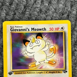Vintage Pokemon Gym Challenge Giovanni's Meowth 1st Edition 74/132 Non-Holo NM - Image 3