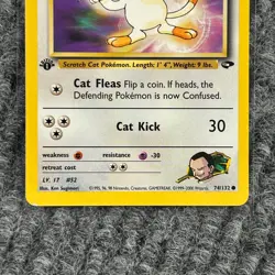 Vintage Pokemon Gym Challenge Giovanni's Meowth 1st Edition 74/132 Non-Holo NM - Image 4
