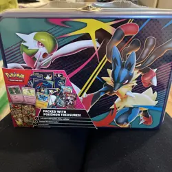 Pokemon TCG - Collector Tin Chest Mega Gardevoir & Mega Lucario Sealed & New - Image 1