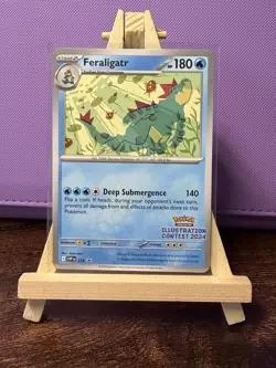 Pokemon TCG Feraligatr SVP 213 Black Star Promo Illustration Contest 2024 NM - Image 1