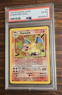 1999 POKEMON BASE SET UNLIMITED #4 CHARIZARD-HOLO PSA 4 - Image 3