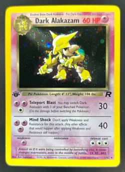 2000 Pokemon Team Rocket First Edition Dark Alakazam Holo #1/82 - Image 1