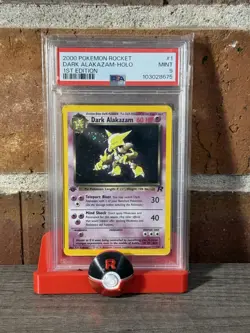 Pokemon 2000 Dark Alakazam #1 Holo Rocket 1st Edition PSA 9 - Image 1