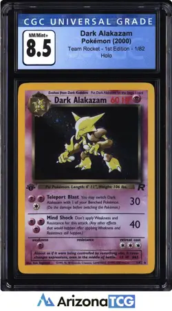 Pokemon 2000 Dark Alakazam 1/82 Holo Team Rocket 1st Edition CGC 8.5 - Image 1