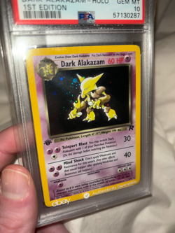 2000 POKEMON ROCKET 1ST ED #1 DARK ALAKAZAM-HOLO PSA 10 - Image 2