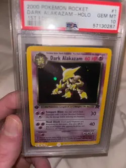 2000 POKEMON ROCKET 1ST ED #1 DARK ALAKAZAM-HOLO PSA 10 - Image 3