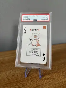 Cubone 8 of Clubs | Red Deck | Pokemon 1996 | Playing Cards | PSA10 - Image 1