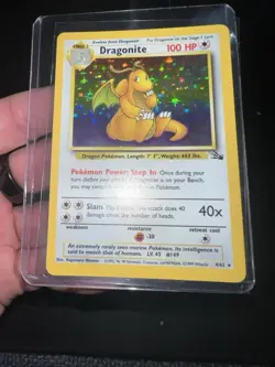 Pokemon TCG Dragonite Fossil Set Holo Rare Card 4/62 1999 NM - Image 1