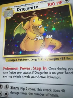 Pokemon TCG Dragonite Fossil Set Holo Rare Card 4/62 1999 NM - Image 3