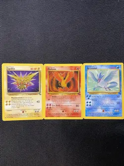 Pokemon TCG Legendary Bird Trio Moltres Zapdos Articuno. Fossil Rare Set - Image 1
