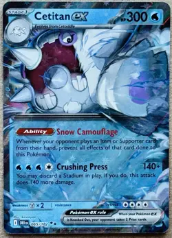 POKEMON TCG DESTINED RIVALS CETITAN EX DOUBLE RARE HOLO 065/182 NM+ - Image 1