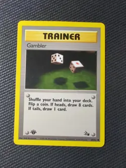 Pokemon TCG Gambler Fossil 60/62 Regular 1st Edition Common - Image 1