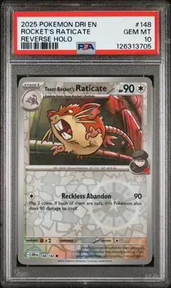 PSA 10 - 2025 POKEMON DRI EN-DESTINED RIVALS 148 ROCKET'S RATICATE | POP 1 - Image 1